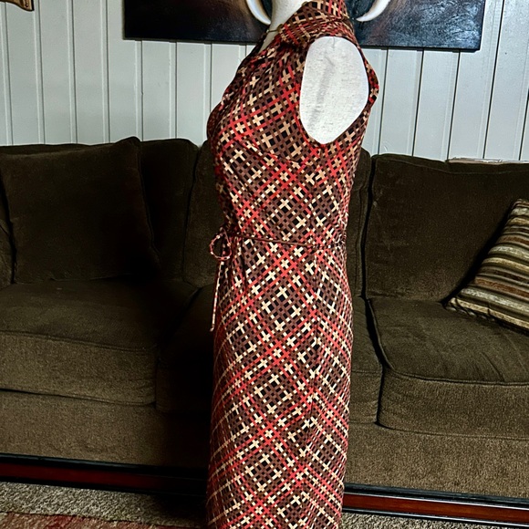 A’ Gaci • Vintage • Large • USA • Brown/Black/Red • Plaid • Sleeveless Dress - Picture 12 of 13